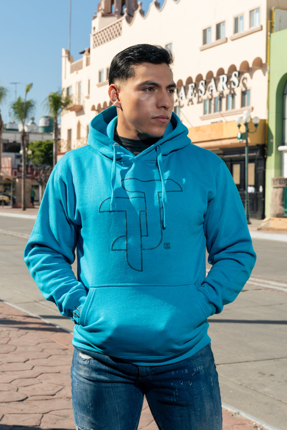 SUDADERA TJ TURQUESA – I Love 664 Tijuana