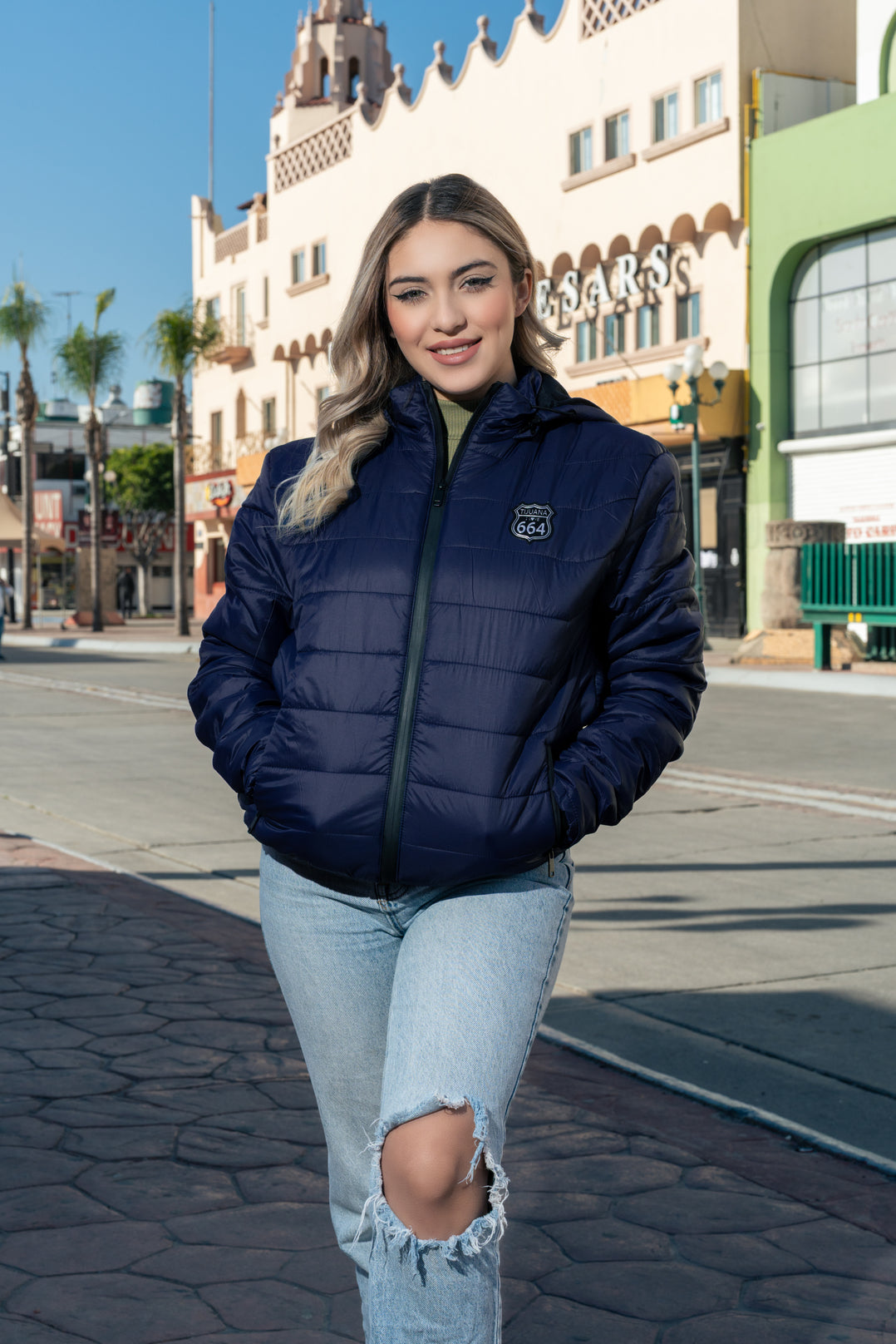 CHAMARRA BOMBER - AZUL MARINO