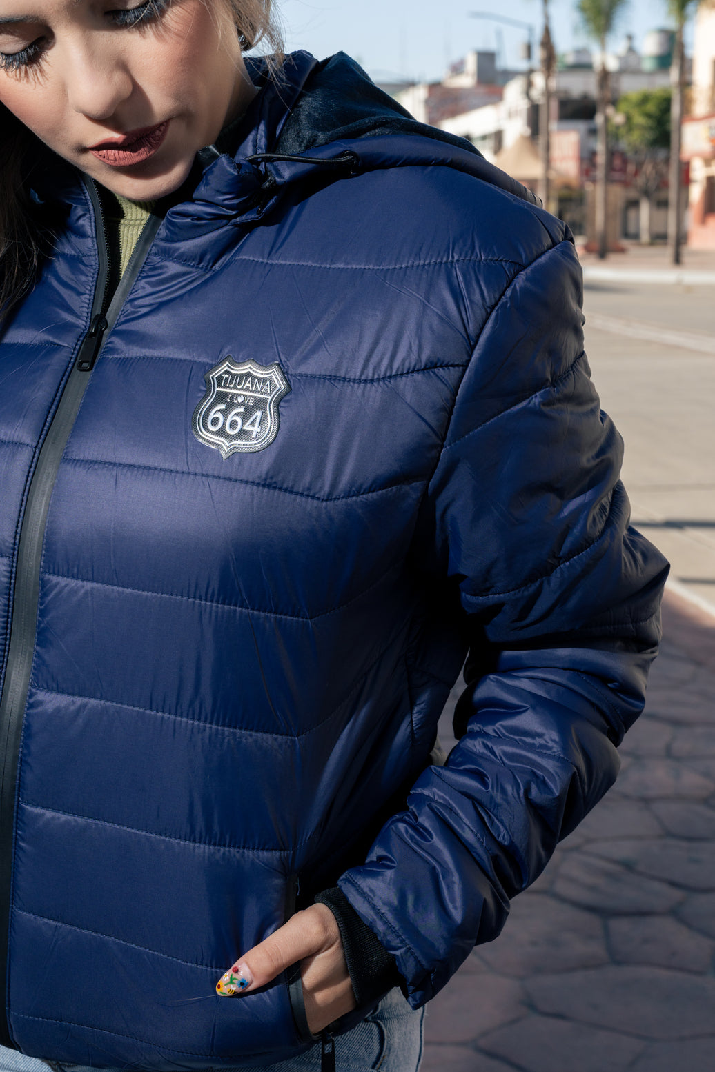 CHAMARRA BOMBER - AZUL MARINO