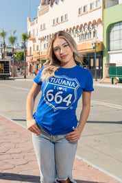 PLAYERA MUJER TIJUANA 664 - AZUL REY