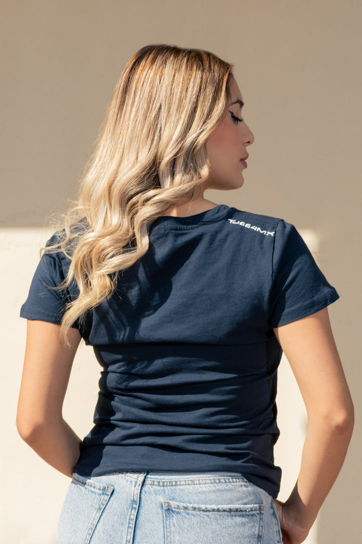PLAYERA MUJER CARDIO - AZUL MARINO