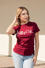PLAYERA MUJER CARDIO - GUINDA