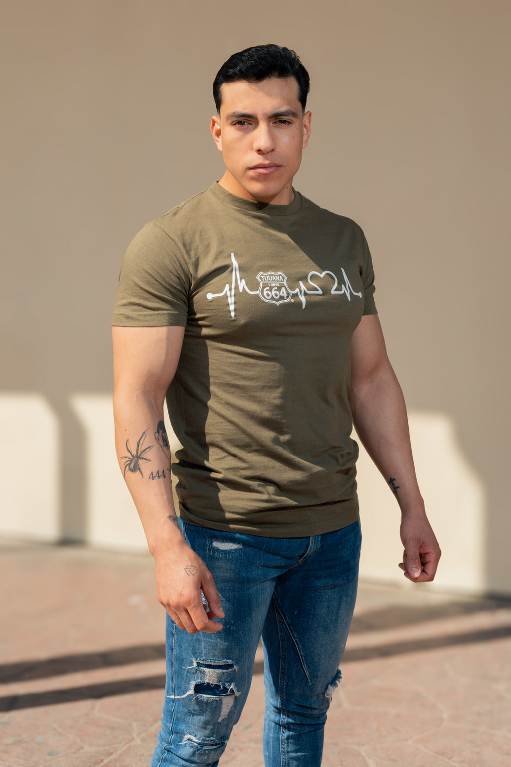 PLAYERA HOMBRE CARDIO - VERDE MILITAR