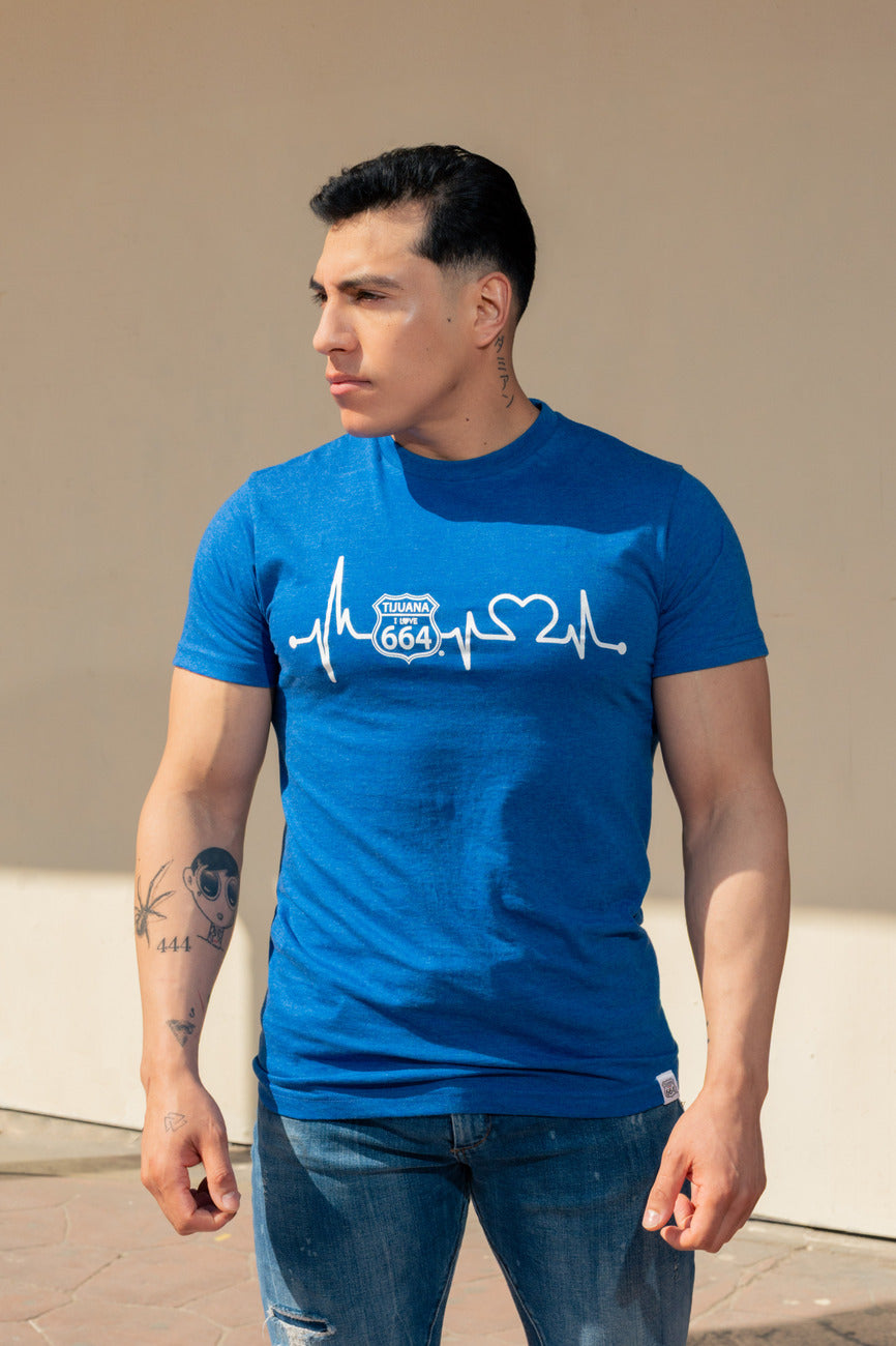 PLAYERA DE HOMBRE CARDIO - AZUL REY