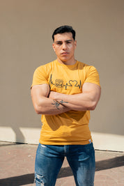 PLAYERA HOMBRE CARDIO - MOSTAZA