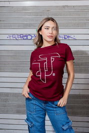 PLAYERA MUJER TJ - GUINDA