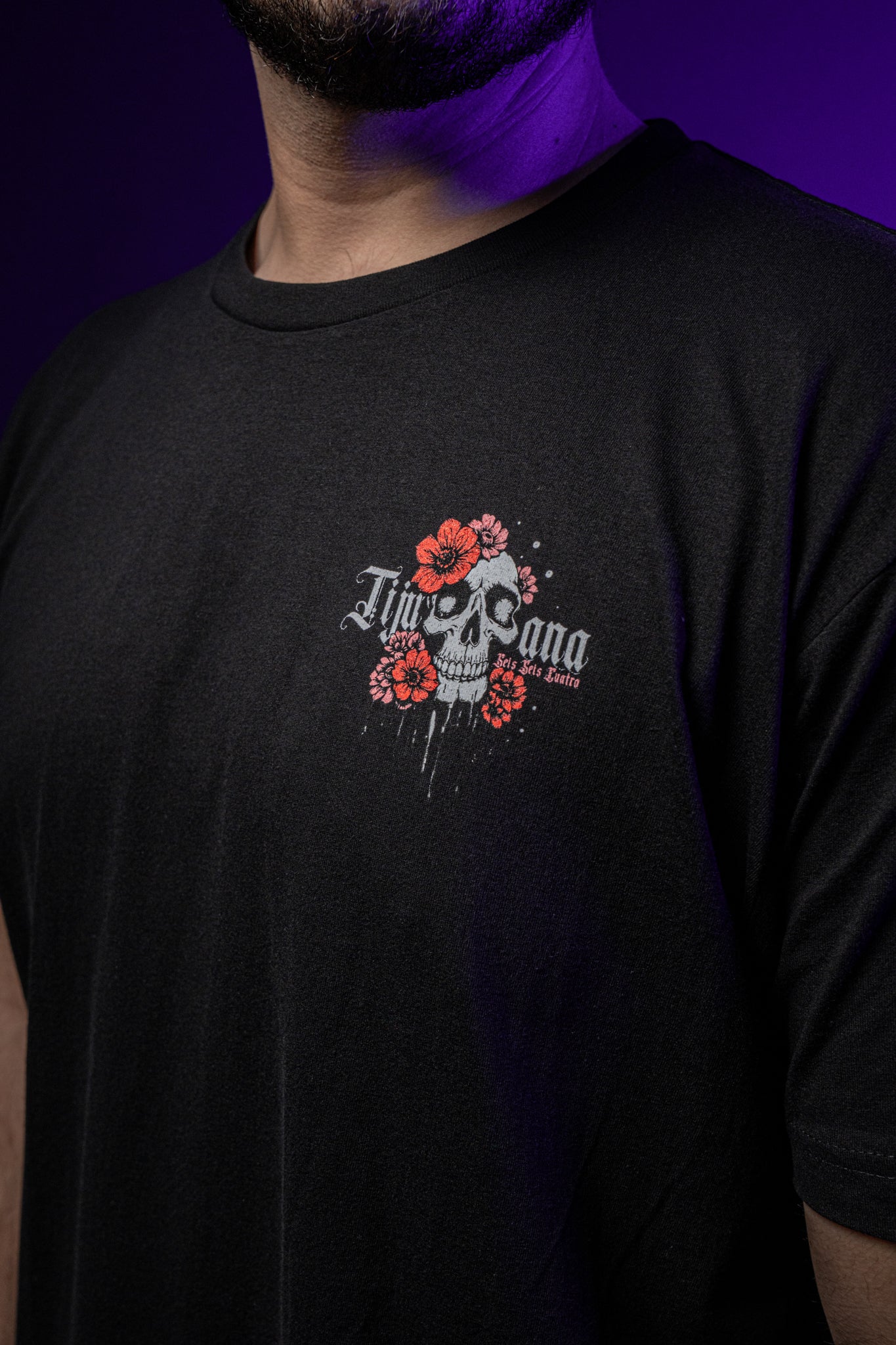 PLAYERA CALAVERA FLORES