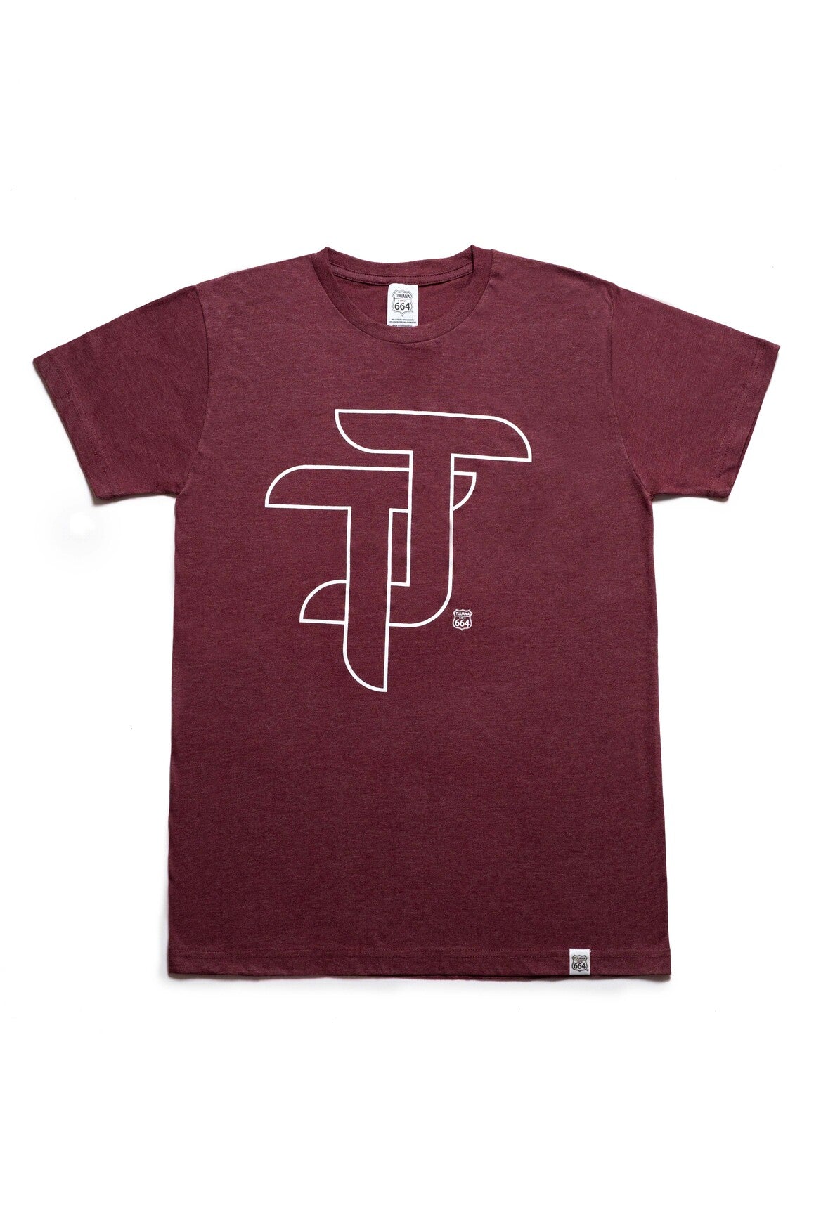 PLAYERA HOMBRE TJ - GUINDA JASPIADO