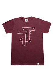 PLAYERA HOMBRE TJ - GUINDA JASPIADO