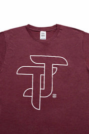PLAYERA HOMBRE TJ - GUINDA JASPIADO
